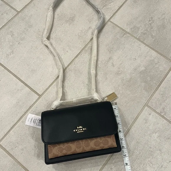 Coach Klare Crossbody Bag in Signature Canvas and Black Leather Purse CV978 - Picture 15 of 16